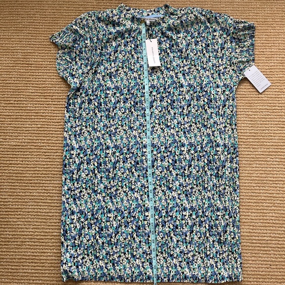 ❌ SOLD Collective Concepts Womens Crinkle blue Green Mock Neck Shirt Dress NWT - Picture 10 of 10